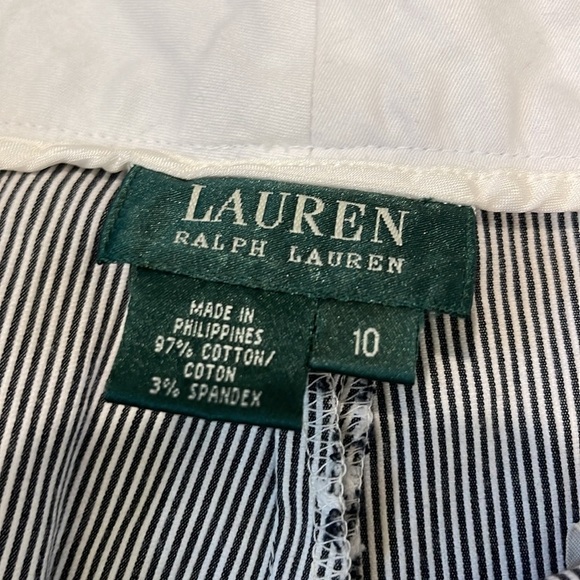 Ralph Lauren Charcoal Gray and White Striped Chinos - Picture 2 of 6